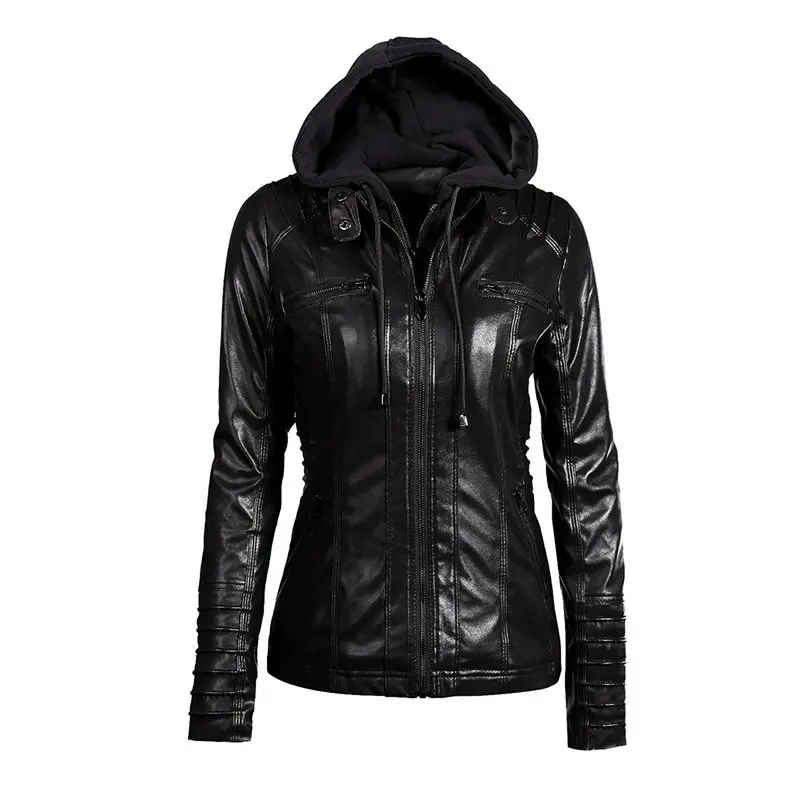 

Sisjuly Women Jacket Gothic Casual Cool Winter Warm Plus Size Punk Slim Hooded Zipper Pockets Female Overcoat Fashion Black Coat