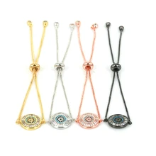 Paved Luxury Cubic Zirconia Crystal Bracelet Female Male’s Evil Eye Charm Bracelets & Bangles Chain Link Jewelry Bracciali Uomo