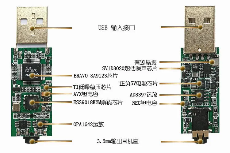 SA9123 + ES9018K2M USB DAC внешняя звуковая карта HIFI fever декодер аудио конвертер наушники Amp
