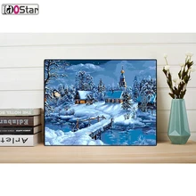Снежная ночь, Сделай Сам картины по номерам на холсте настенные картины для гостиной украшения дома