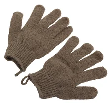 New Arrival HOT 2 Pairs Comfortable Shower Exfoliating Skin Body Wash Spa Bath Gloves Massage Loofah Scrubber Exfoliator