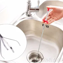 Сливные очистители зажим мини кухонные инструменты удаление волос трубы 61 см Длина сток в ванной очистка змея анти засорения инструмент для удаления волос