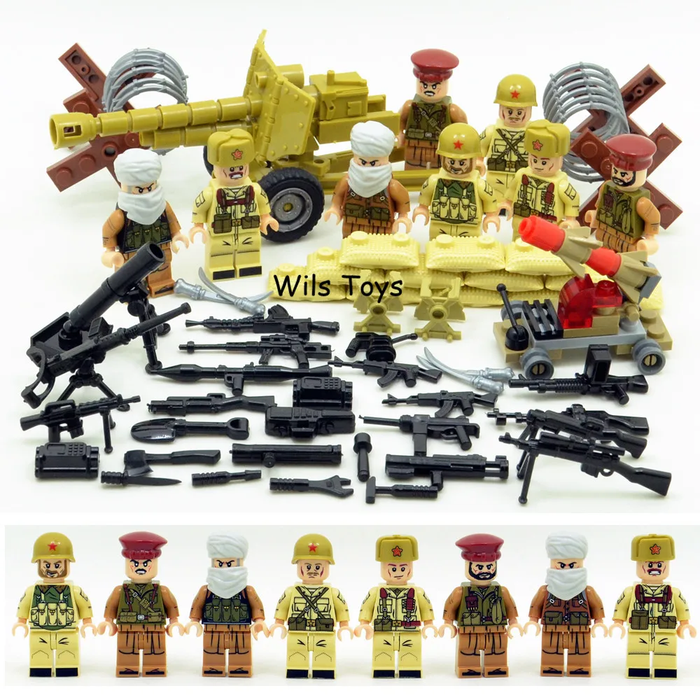 

4 in 1 Afghan Army WW2 Russian Military Soviets Soldier SWAT Special Forces Building Blocks Bricks Figures Boy Toy Gift Children