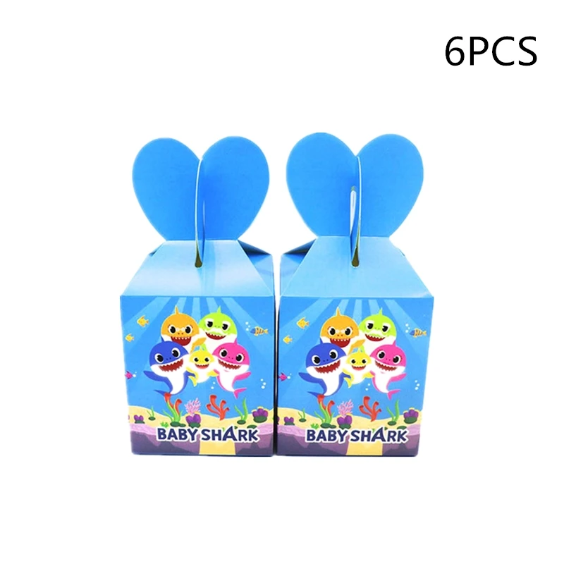 

6pcs/set Baby Shark Candy Box Wedding Favor Boxes For Chocolates Baby Shower Children Birthday Event Party Supplies Gift Box
