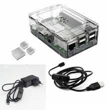 Elecrow Raspberry Pi 3 Kits 4 In 1 Clear Case+EU Plug Power+2pcs Heatsinks and Micro USB with On/Off Switch DIY Starter Kit