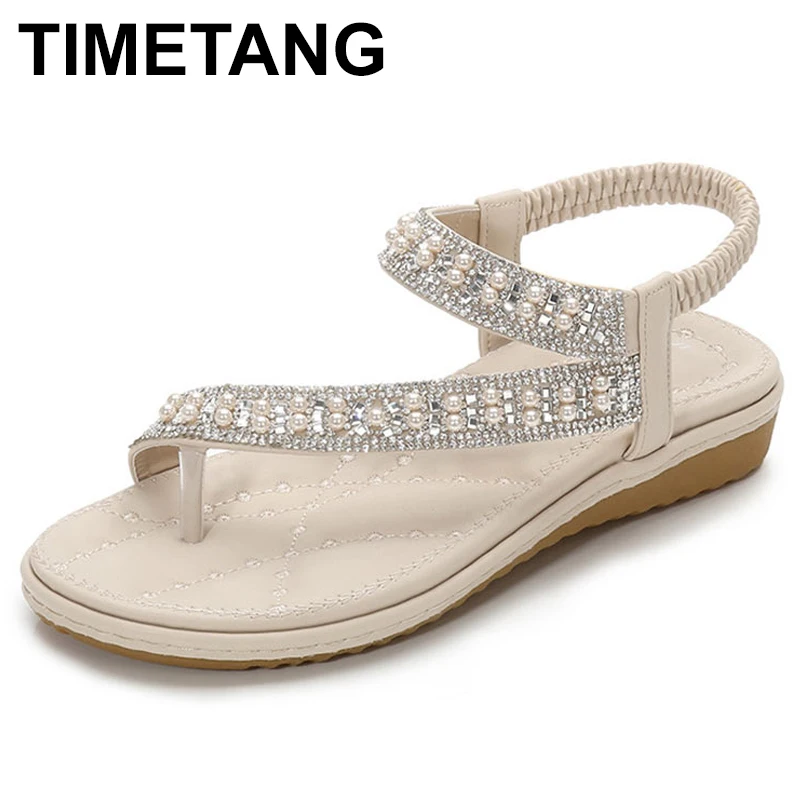 TIMETANG 2019 женские босоножки Сезон лето Обувь украшенная синими стразами BOXIMIYA стиль