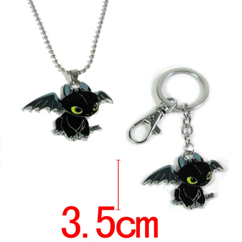 How to Train Your Dragon toys figures keychain New Fashion Cute Toothless Necklace Pendant keyring for