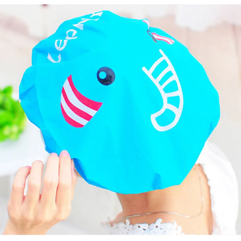 Дизайн милый мультфильм животных печати кружева эластичная водонепроницаемая шапочка для душа для женщин детей ванной продукты шапочка для купания