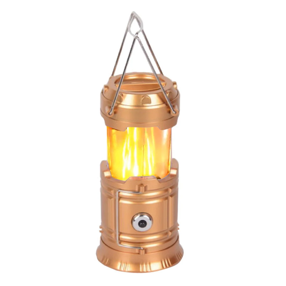 LED Light Lamp Camping Lantern Solar Power USB Flame Ultra ...