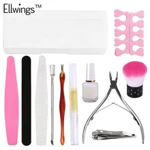 Ellwings 12 шт./лот щетка для очистки ногтей файлы буферная губка шлифование песком УФ Гель-лак для маникюра Набор инструментов для ногтей