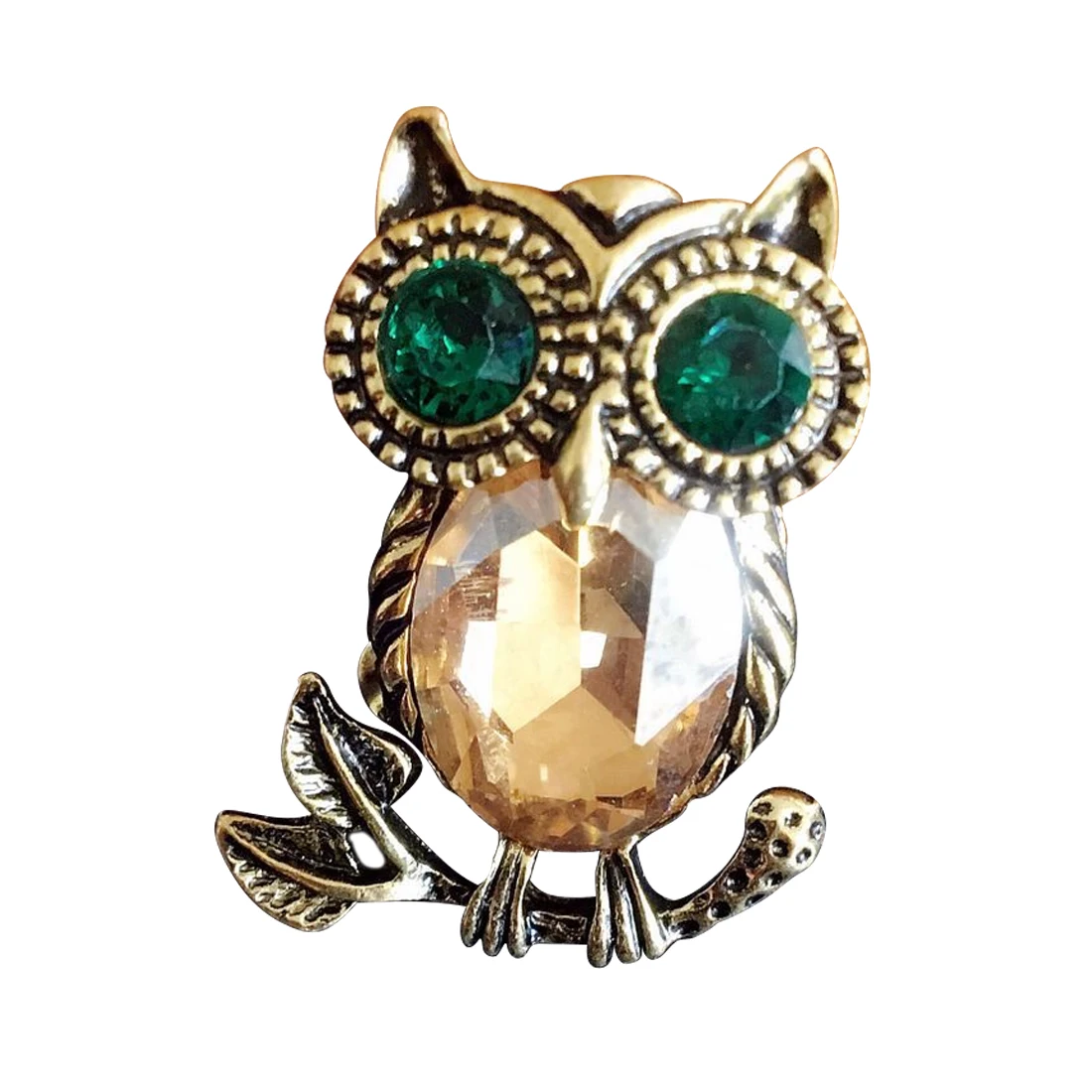

2018 Vintage Bronze Animals Owl Brooch Pin For Women Rhinestone Crystal Up Brooches Collar Costume Bronze Owl Brooch Jewelry