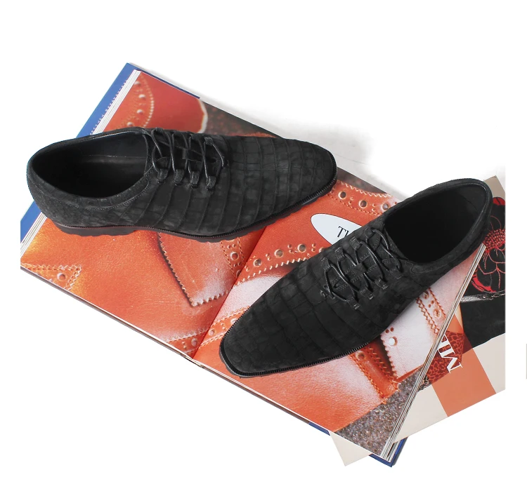 Vikeduo Новинка 2019 года для мужчин из натуральной крокодиловой кожи обувь черный офисные ботинок ручной работы Мужской Винтаж Zapatos Оксфорд Sepatu