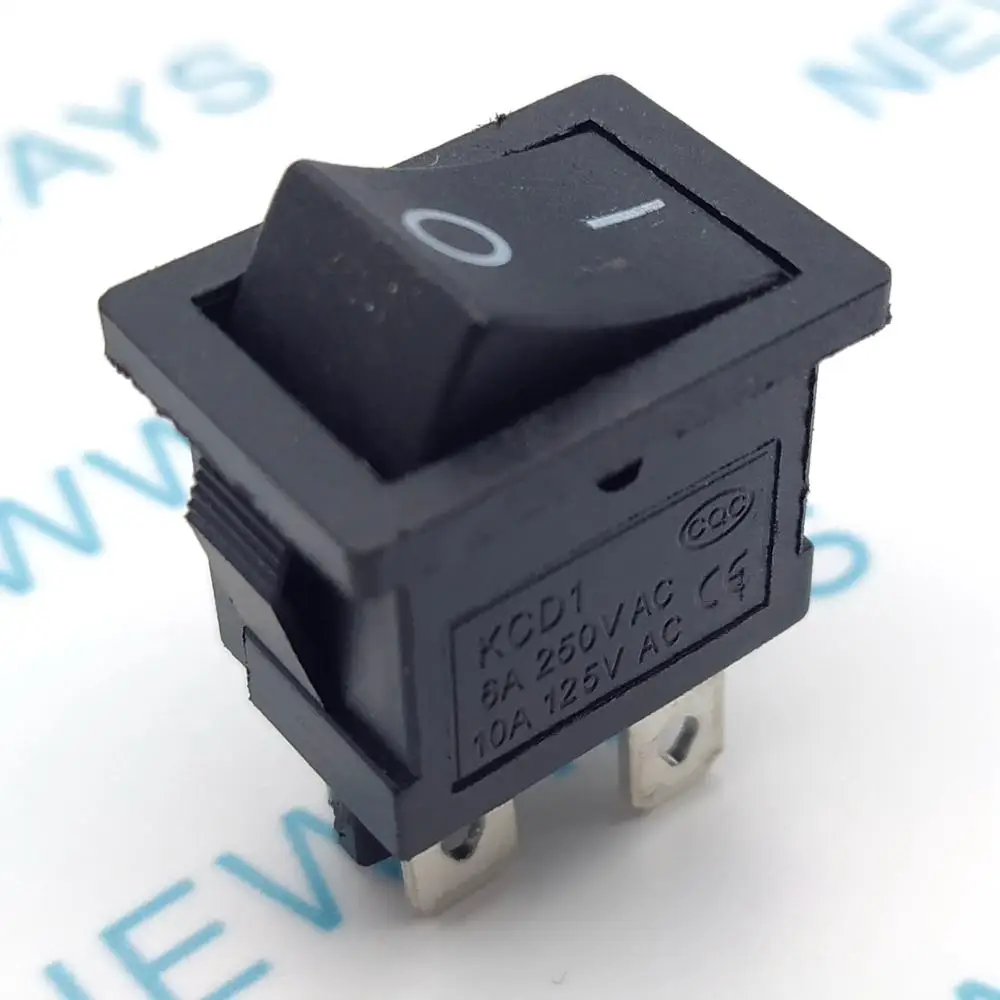 

20PCS/Lot 21x15mm KCD1-104 Rocker Switch boat rocker power switch Black 4 pin 2 terminal