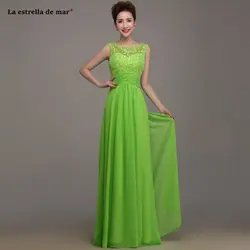 Vestidos de madrinha2019 Новое Кружевное шифоновое бисерное ТРАПЕЦИЕВИДНОЕ фиолетовое Персиковое розовое небесно-голубое салатовое зеленое