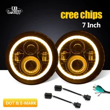 Colight 7 ”круглый светодиодный дальнего света H4 фар комплект 50 Вт Hi-Lo луча 30 Вт светодиодных чипов 6000 К для DRL 4×4 4WD внедорожник Jeep JK TJ лада