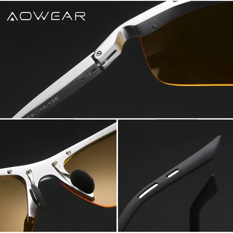 AOWEAR HD очки ночного видения мужские высококачественные алюминиевые спортивные