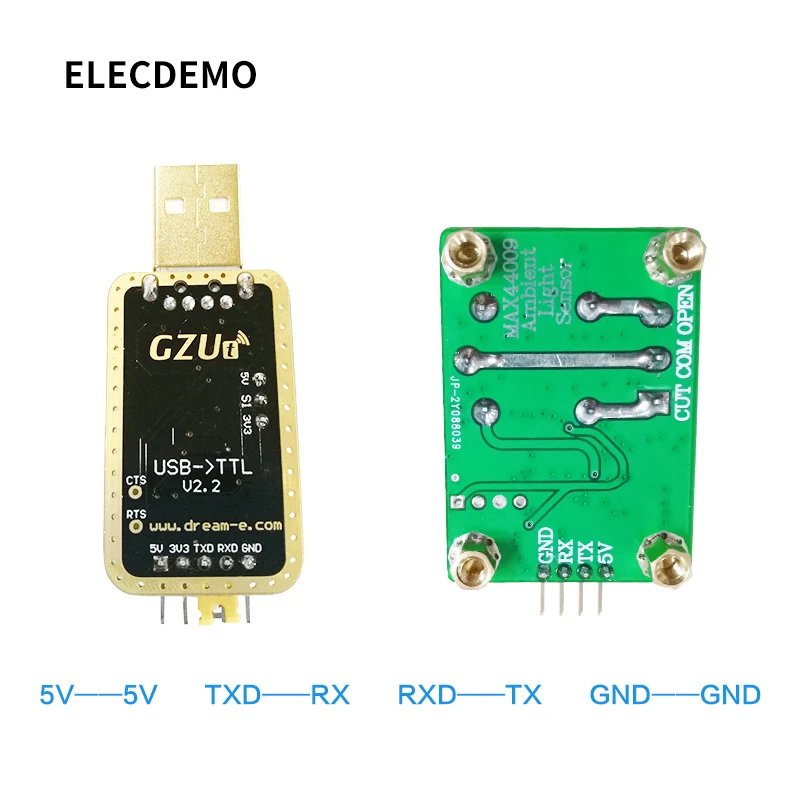 MAX44009 Photosensitive sensor Photoelectric relay module Light intensity detection Serial port computer MAX44009 Photosensitive sensor Photoelectric relay module Light intensity detection Serial port computer