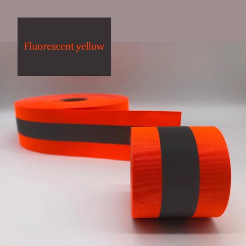 Fluorescent yellow&Fluorescent orange Warning Tape For Safety Clothes Sewing On