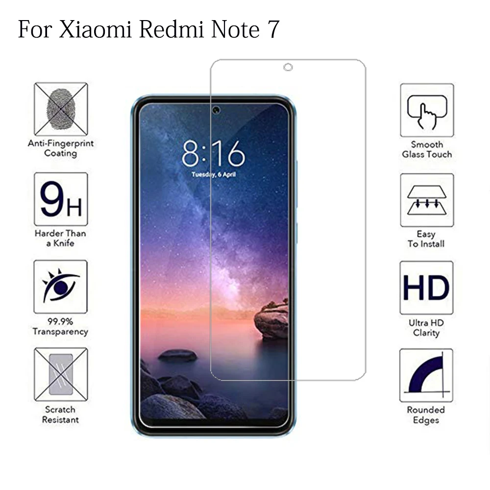 Закаленное стекло для телефона Xiaomi Redmi Note 7 полное покрытие Антибликовая Защита