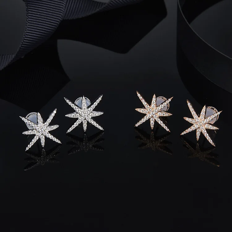 

Snowflake Starfish Meteor Star Stud Earrings for Women Simple elegant S925 Sterling Silver Monaco Fashion Earrings Jewerly