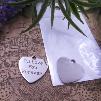 

20pcs--"I'll Love You Forever"stainless steel charms 5 styles for choosing DIY Charms for necklace bracelets