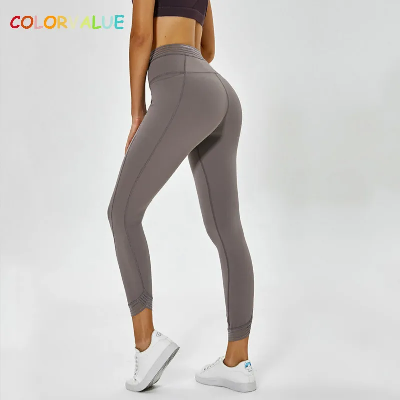 

Colorvalue Naked-feels Workout Sport Tights Women Side Pocket Training Fitness Leggings High Waist Anti-sweat Gym Yoga Pants