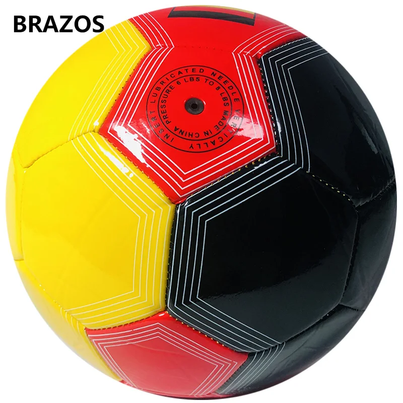 High Quality Outdoor PVC Official Size 5 Football Training Soccer Ball National Flag Ball Football Kids Sport Machine Futbol Balls Soccer Voetbal With Needle Pump Free Shipping