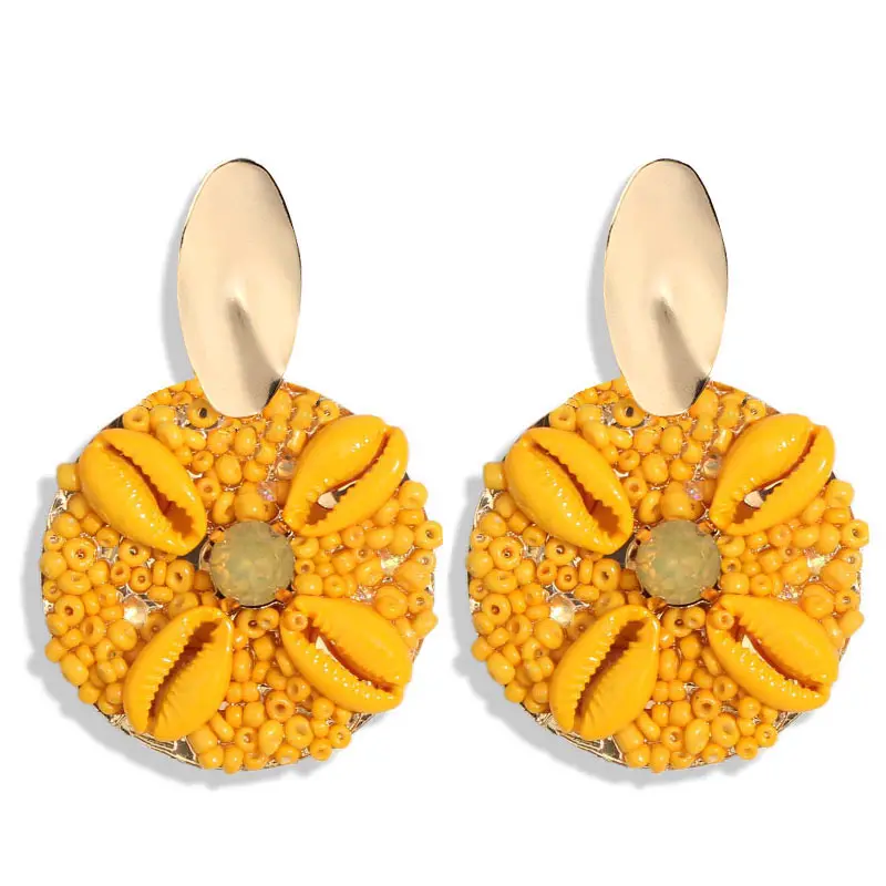 Flatfoosie летнее желтое украшение в виде цветка Эффектные серьги для женщин ручной работы висячие Висячие серьги Свадебные женские украшения