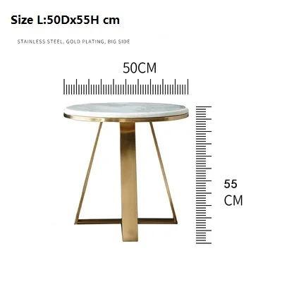 Скандинавский мраморный боковой круглый стол угловой современный светильник Роскошная гостиная из нержавеющей стали позолоченный Маленький журнальный столик
