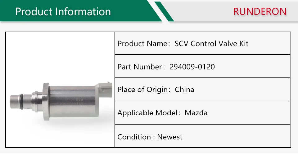 RUNDERON SCV клапан 294009-0120 замер расхода топлива блок контроль всасывания клапаны для дизельного топливная система высокого давления