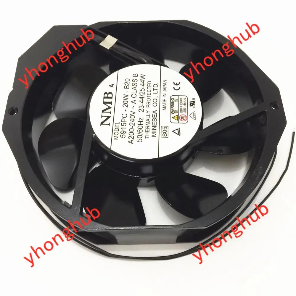 

NMB-MAT 5915PC-20W-B20 S05 AC 200V-240V 25/44W 172X150X38mm Server Cooling Fan