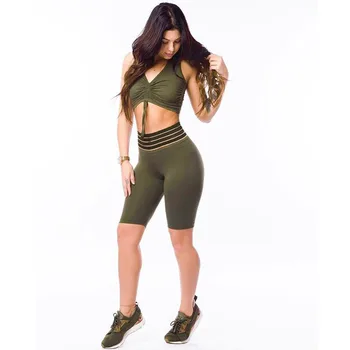 

Women Fashion Contraction Sets Tank Bra Top Shorts 2 Pieces Set Tumblr 2019 Sexy Female Cropped Top And Short Leggings Pants