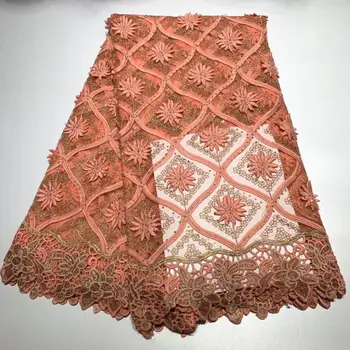 

African Lace Fabrics For Parties Wedding Milk Silk Embroidered Lace Fabric 2019 high quality lace Nigerian Lace Fabric (6-19