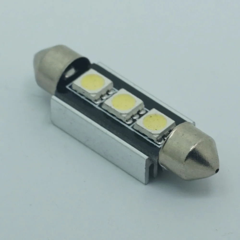 10 шт. 36 мм 39 C5W 3SMD 3 SMD 5050 светодиодный CANBUS без ошибок гирлянда лампа для автомобиля