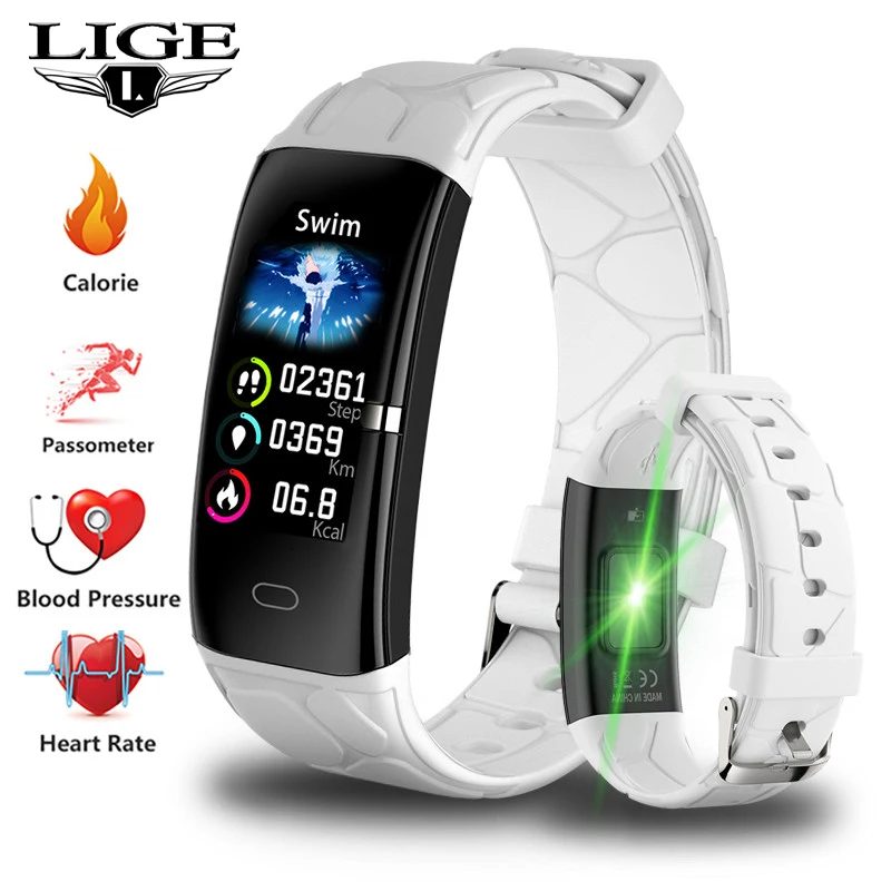 

2019 LIGE New IP68 Women Smart Bracelet Heart Rate Monitor Blood Pressure Smart Wristband Band Fitness Tracker Smart Watch Men