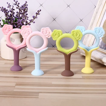 

2pcs Baby Soothing Ring Teether BPA Free Charms Baby Teething Silicone Chew Toys