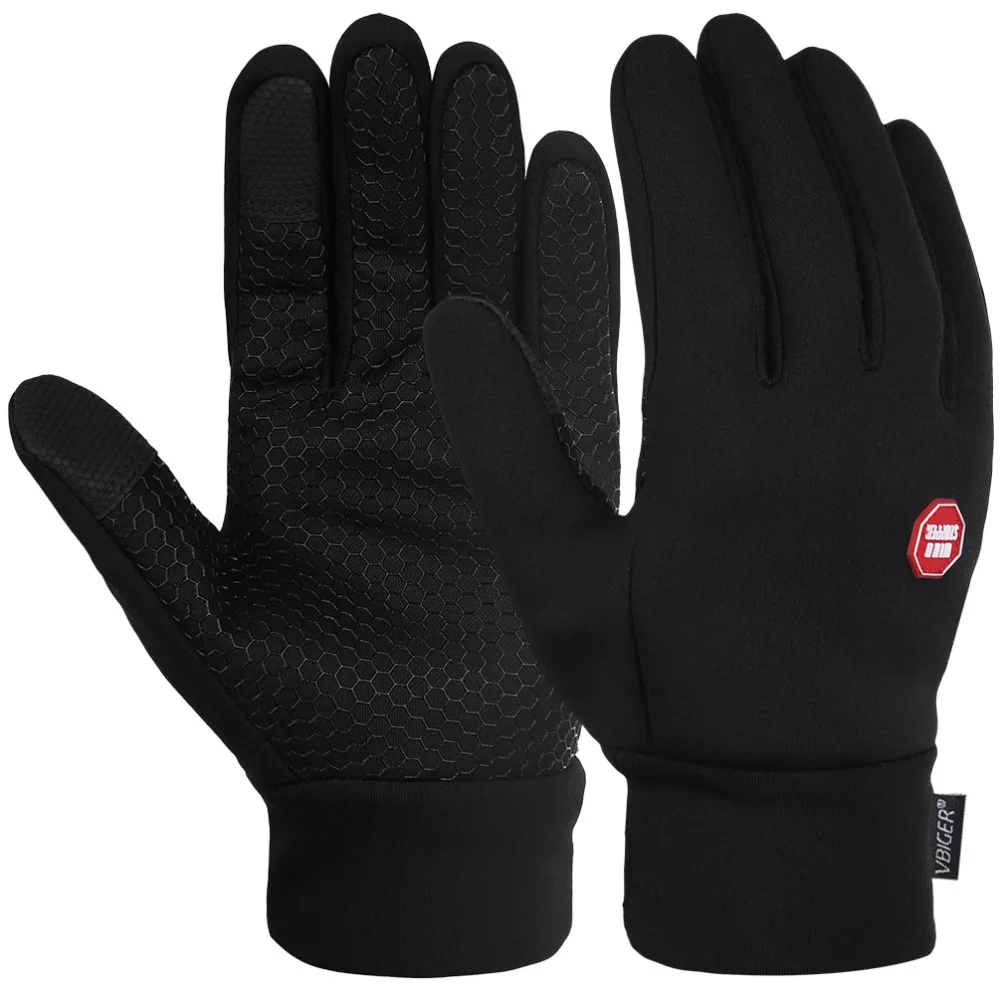 

Vbiger Black Winter Warm Gloves Windproof Cold Weather Gloves Thick Warm Mittens Touch Screen Gloves with Anti-slip Design