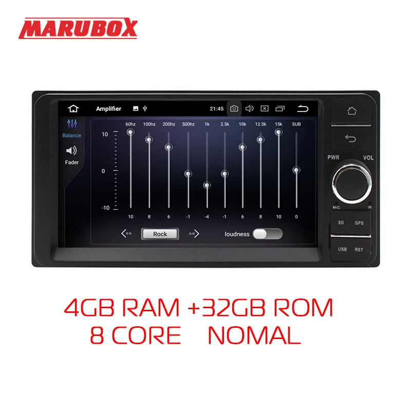 Marubox 7A701PX5, Универсальная магнитола для Toyota, Головное устройство на Android 9.0, Восьмиядерный процессор,оперативная память 4 Гб, встроенная память 32Гб, Радио модуль TEF6686NXP, 7" IPS,GPS,USB,Bluetooth,WI-FI - Цвет: Nomal