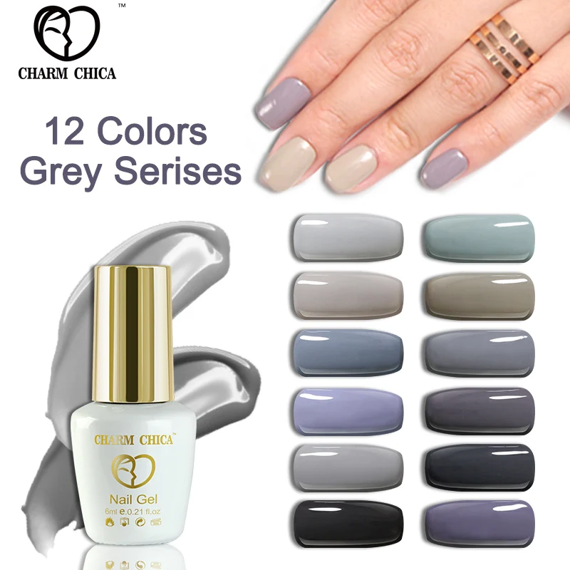 Charm Chica Gray Series Color 6ml UV Gel Nail Polish Soak Off Lak Lacquer Art Vernis Semi Permanant G05 | Красота и здоровье