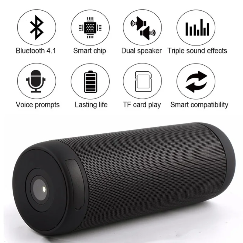

2019 New Portable Bluetooth speaker Portable Sound System 10W stereo music surround Waterproof Outdoor Speaker TF USB AUX