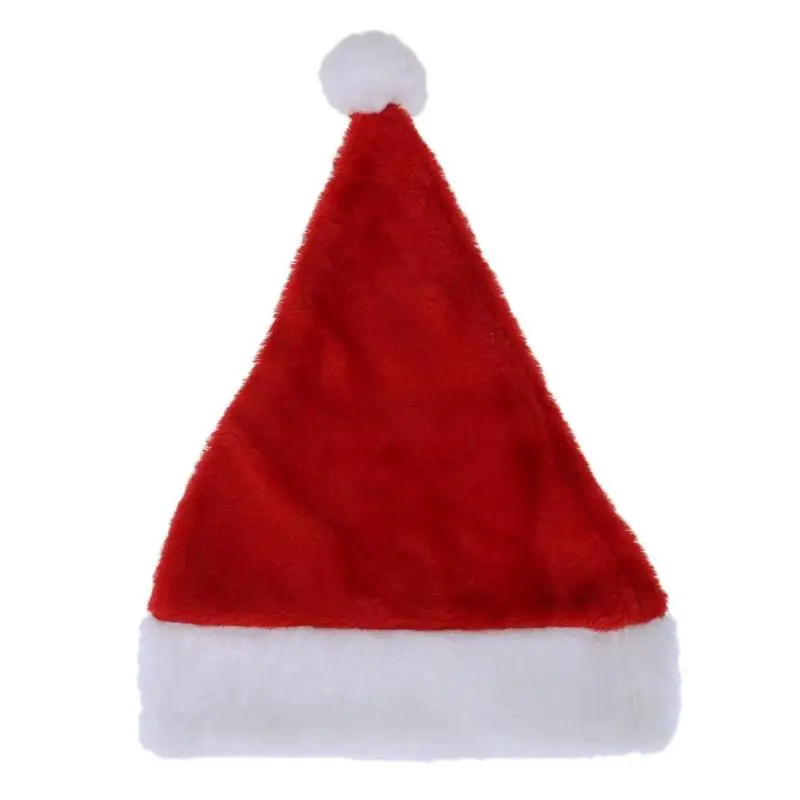 

Christmas Hat Santa Claus Short Fluff Hat Adult Kids Children Christmas Decorations for Home Merry Christmas Happy New Year
