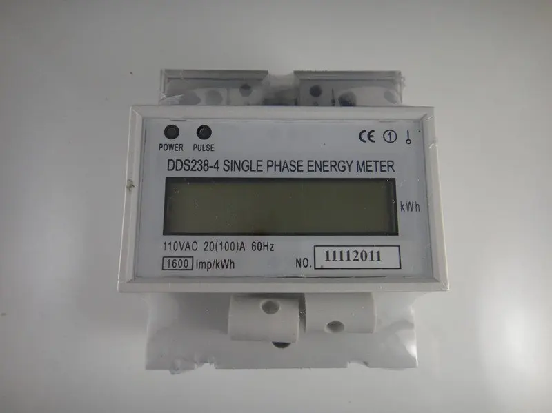 

Single Phase DIN-rail Type Kilowatt Hour kwh Meter 110V 60Hz 20(100)A