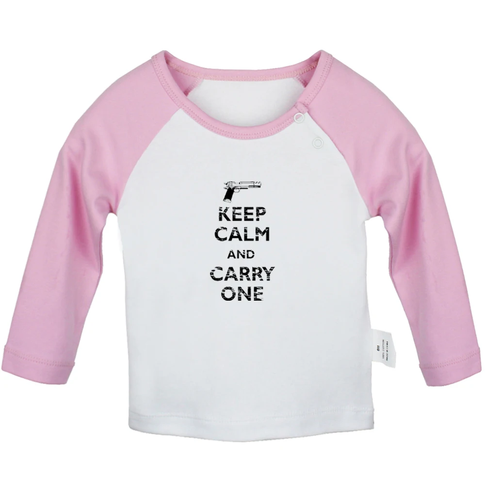Фото Футболки с розовым дизайном для новорожденных «Keep Calm And Love Me» с рисунком реглан для малышей, цветные футболки с длинными рукавами №3