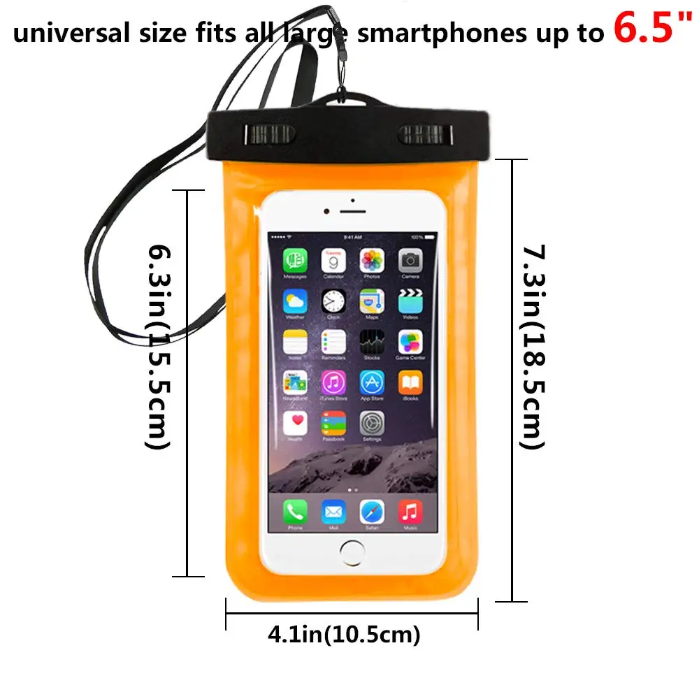 HUGSEE Bolsa Seca Impermeable De 2 Litros, Funda Para Teléfono Móvil, Ligera Bolsa Seca Para Natación, Kayaking, Camping, Pesca, Viajes, Negro, 2 L, 2 Litros