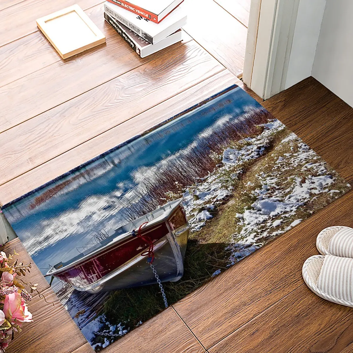 Snow Lake Mountain Scenery Door Mats Kitchen Floor Bath Entrance Rug