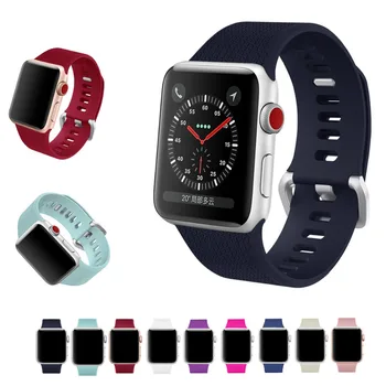 

Sport Silicone strap for Apple watch 4 band 44mm 40mm aplle watch 42mm 38mm Iwatch band series 3 2 1 bracelet watch Accessories