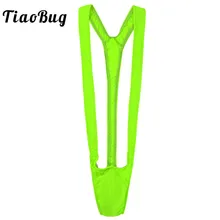 TiaoBug мужской яркий флуоресцентный эластичный купальник, новинка, Манкини, мужские стринги, купальный костюм для пляжа, горячие сексуальные ...