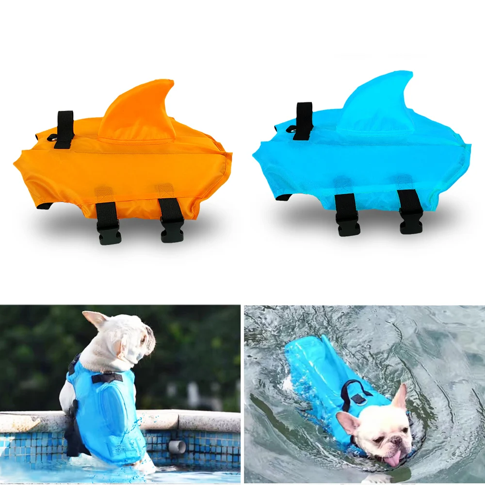 Dogs Swimwear Pets Safety Swimming Suit Dog Vest Summer Shark Pet