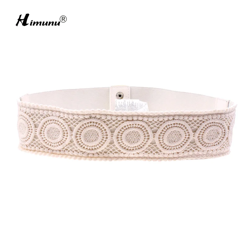 New Fashion Wide Cotton Knitted Elastic Belt For Women Match Long Skirt