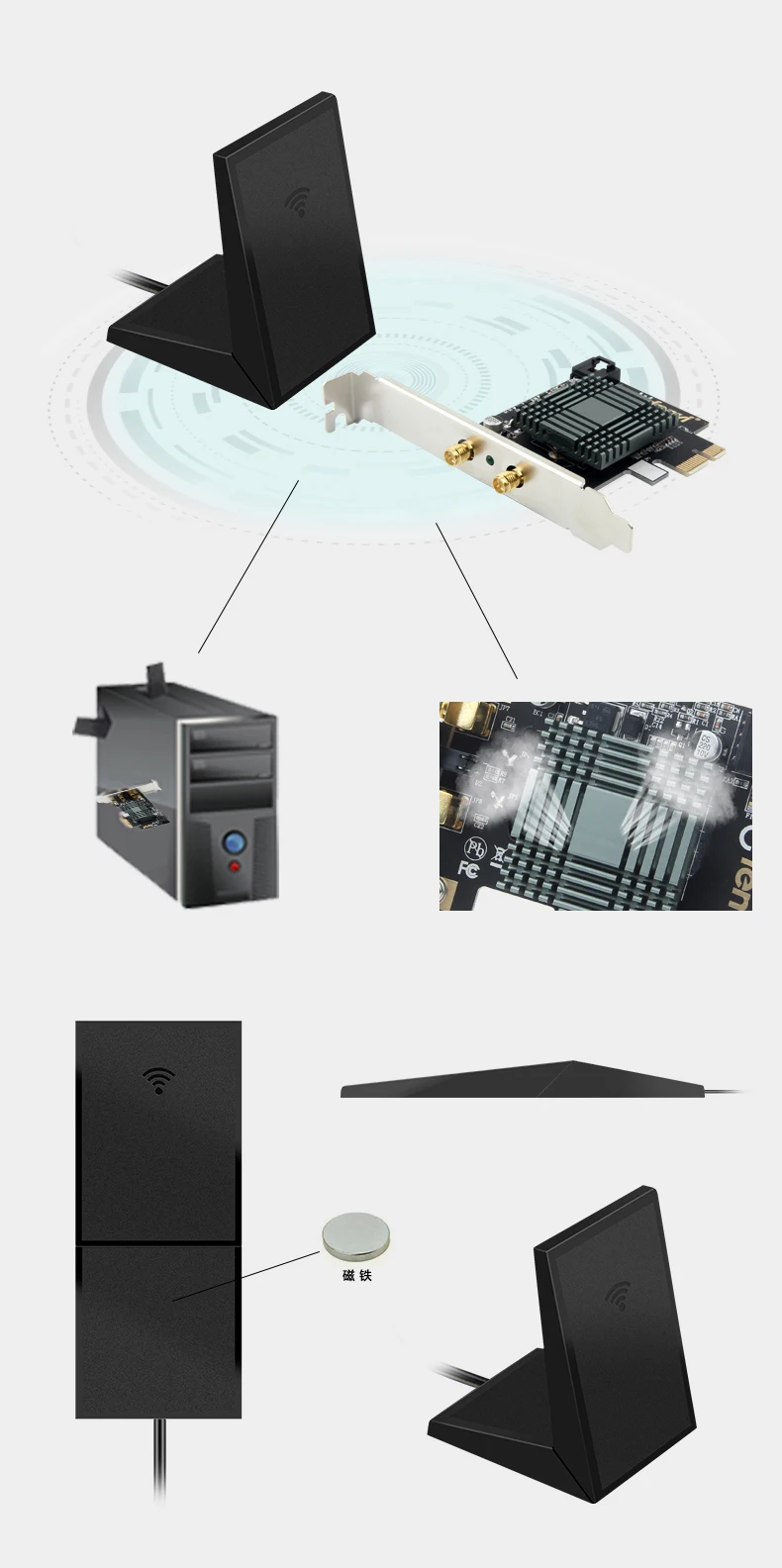 Рабочего PCI-E Беспроводной Wifi адаптер для Intel 9260 AC Dual Band 1730 Мбит/с Wi-Fi+ Bluetooth 5,0 2,4 г/ 5 ГГц 802.11ac для Windows 10